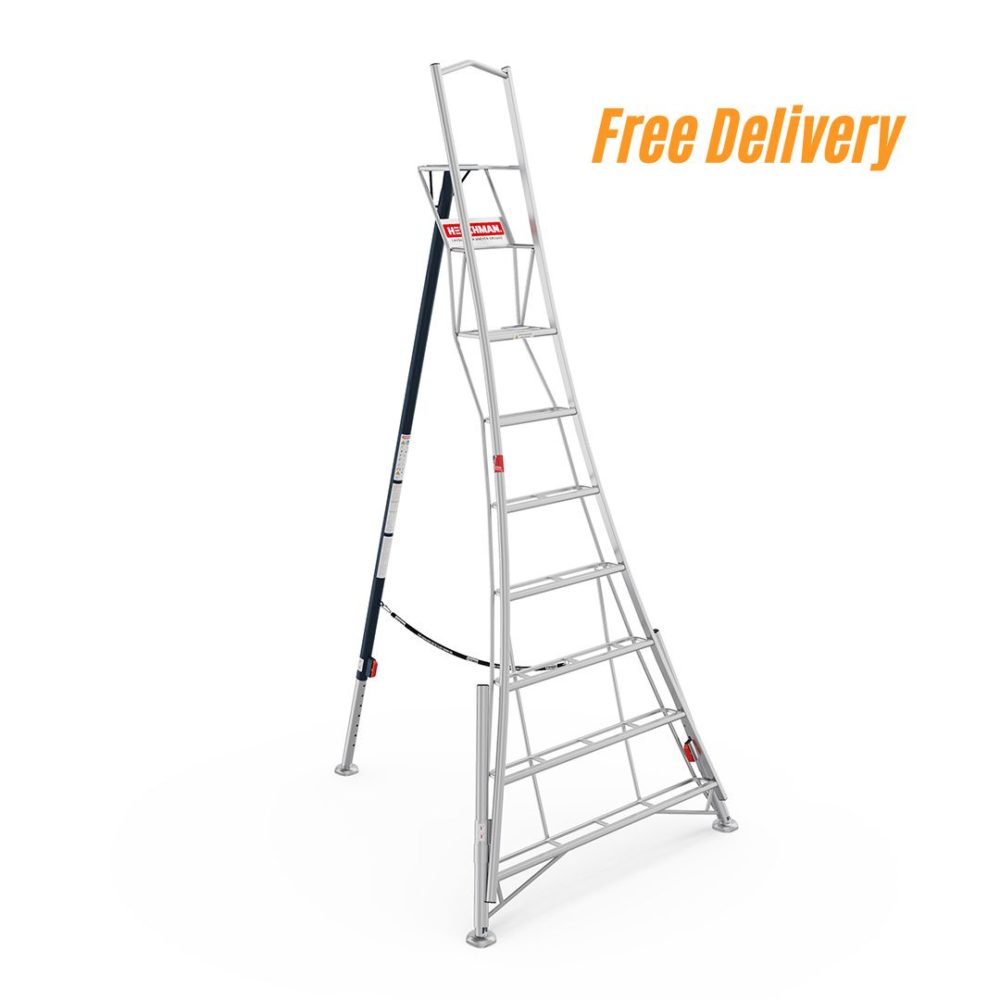 Henchman HMT300.3 3.0m (10ft) Platform Tripod Ladder 3 Adjustable Legs MowersUK