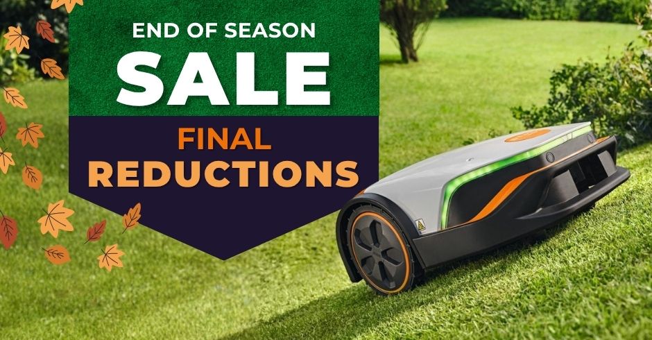 MowersUK End of Season Sale final reductions robotic mower mobile banner
