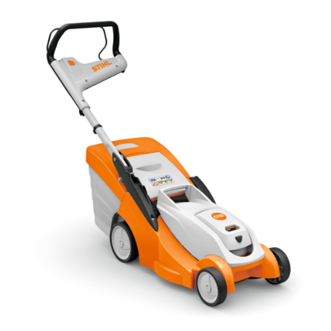 STIHL RMA 239 C cordless push lawn mower, unit only, from the AK Battery System with 37cm cutting width and grass collection box for small to medium-sized lawns.