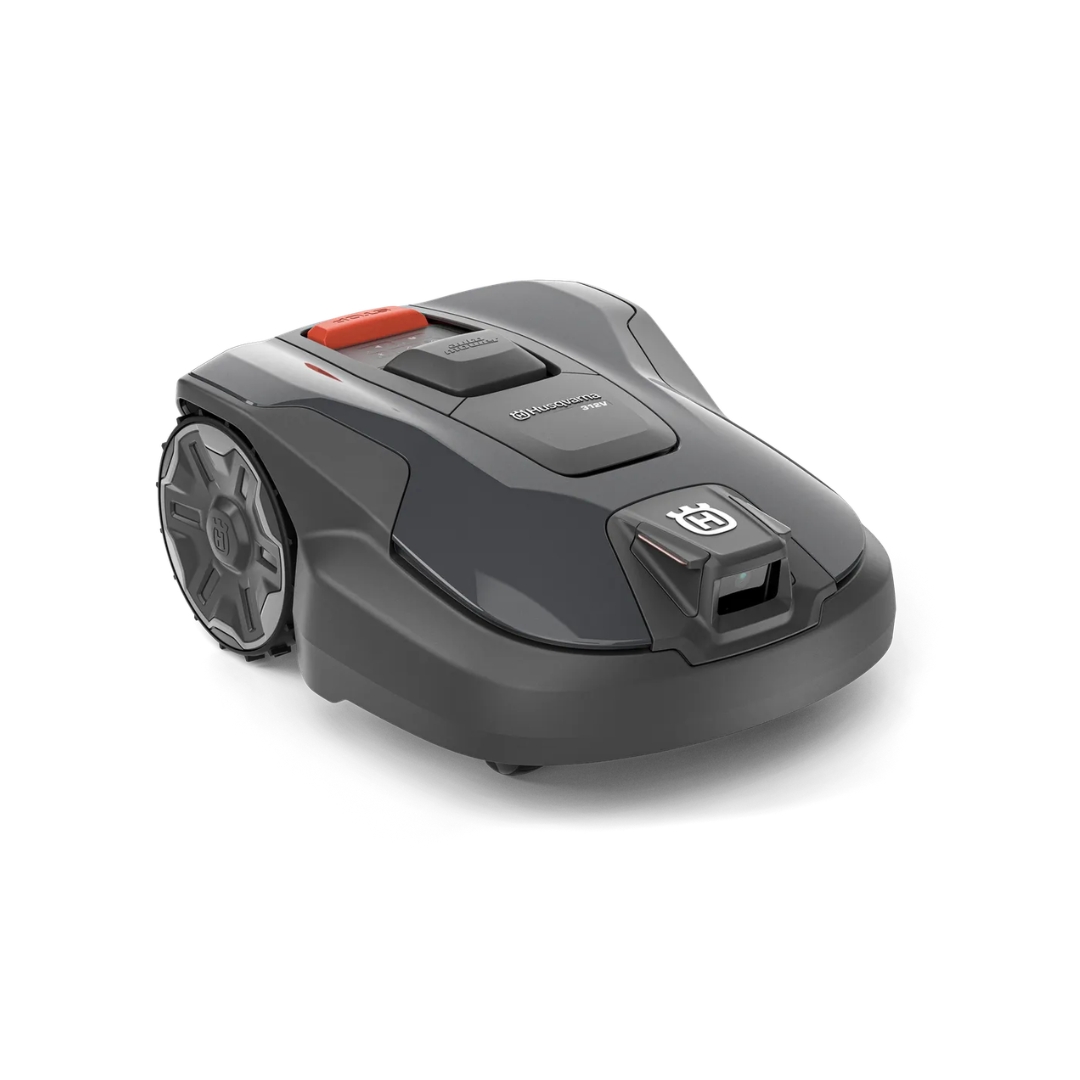 Husqvarna Automower 312V robotic lawnmower for small to medium-sized gardens.